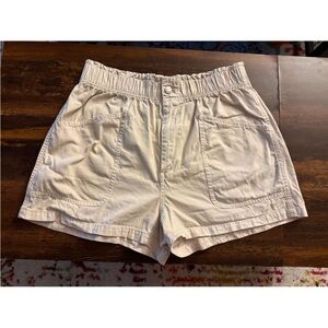Madewell High Waist Cream Shorts